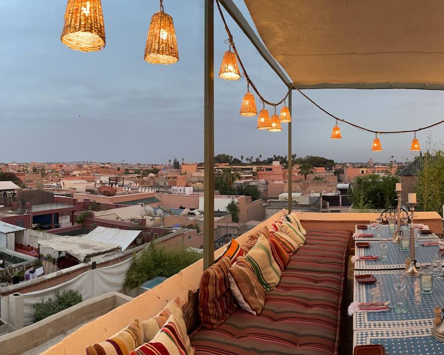 El-Fenn Rooftop patio in Marrakech