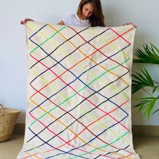 Colourful Neon Diamonds Moroccan Kilim Rug