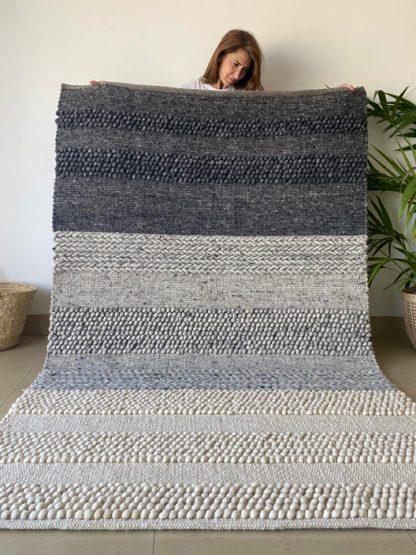 Large Grey Moroccan Beni Ourain Rug